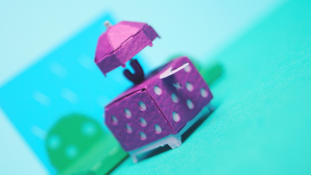 はこねこ あめのひ むらさき