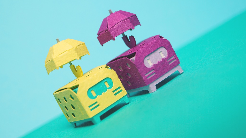 はこねこ あめのひ むらさき