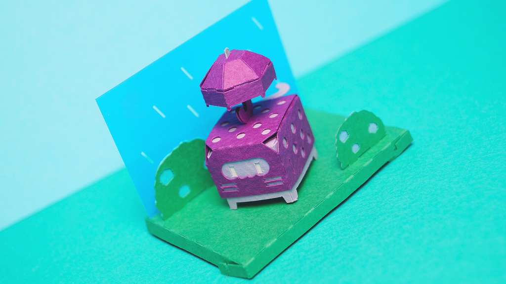 はこねこ あめのひ むらさき