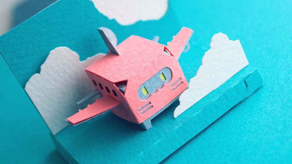 はこねこ ひこうき ピンク