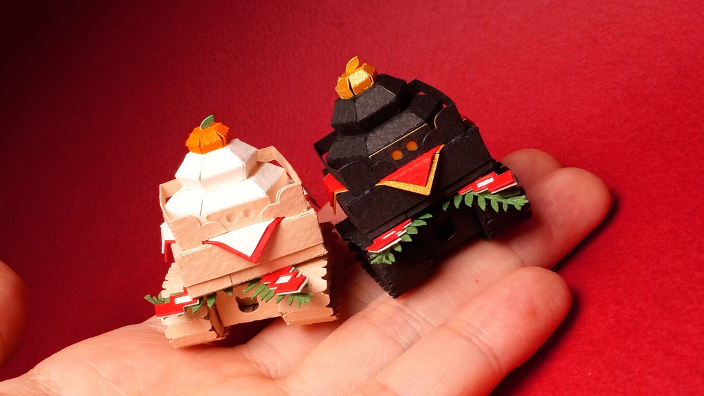 【鏡餅戦車型ペーパークラフト】ンモチ NO.3