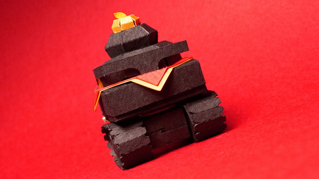 【鏡餅戦車型ペーパークラフト】ンモチ NO.3