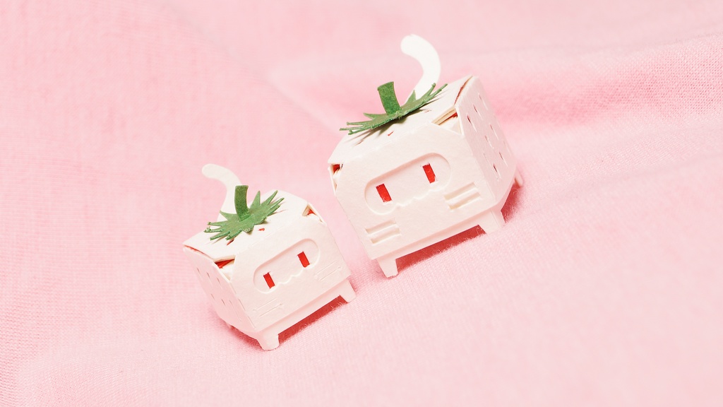 はこねこ いちごのおやこ しろ