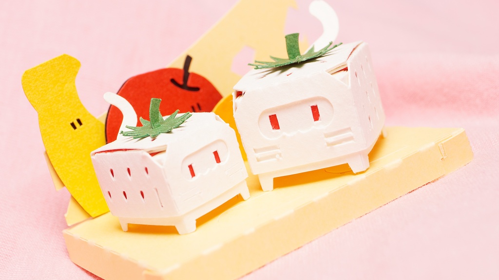 はこねこ いちごのおやこ しろ