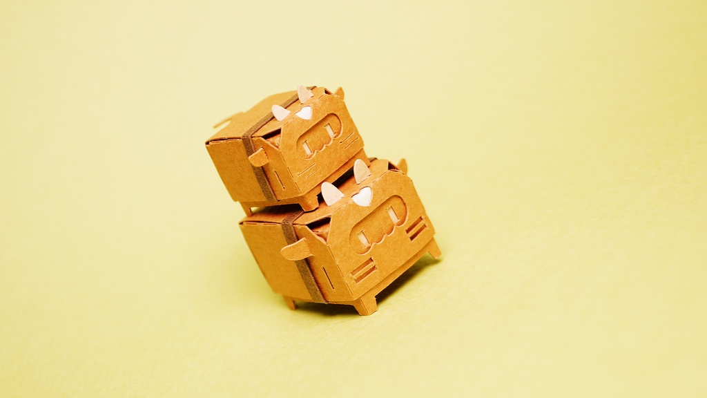 はこねこ うしのおやこ ちゃいろ