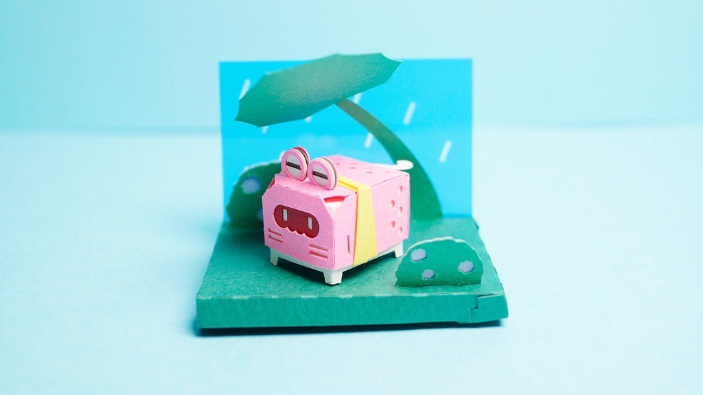 はこねこ かえる ピンク