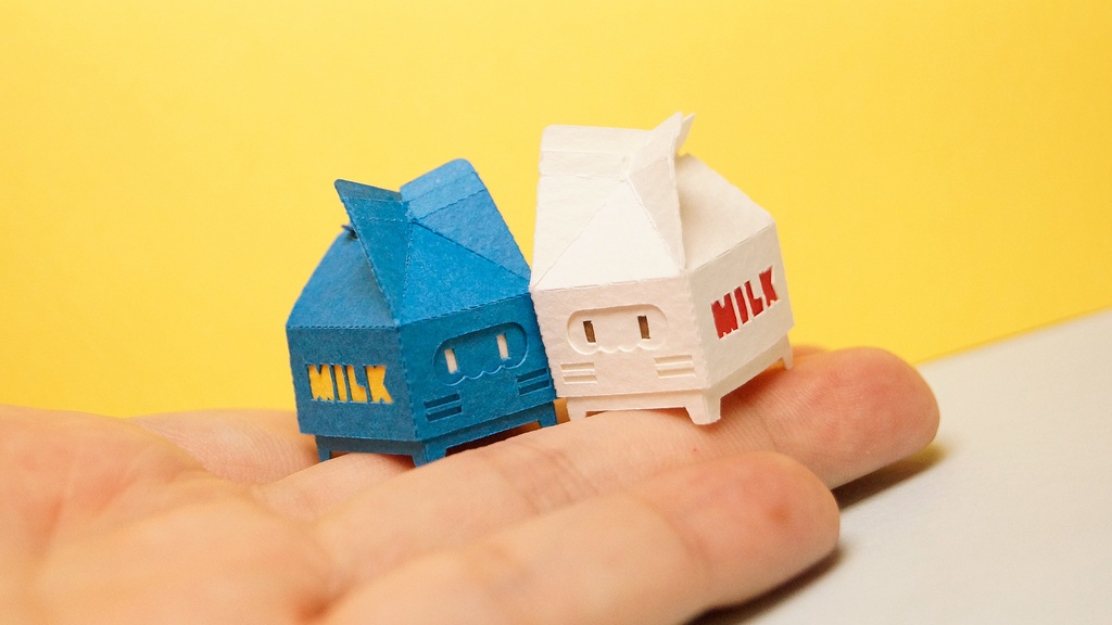 はこねこ ぎゅうにゅうパック あおきいろ