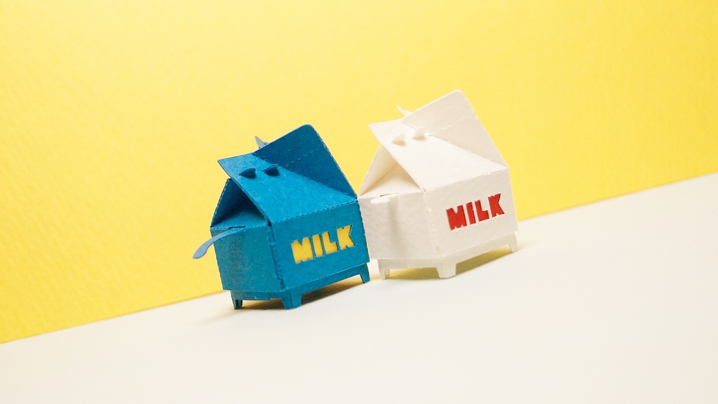 はこねこ ぎゅうにゅうパック あおきいろ