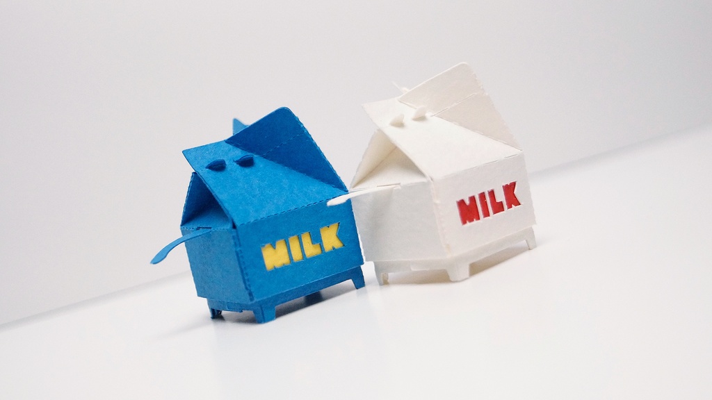 はこねこ ぎゅうにゅうパック あおきいろ