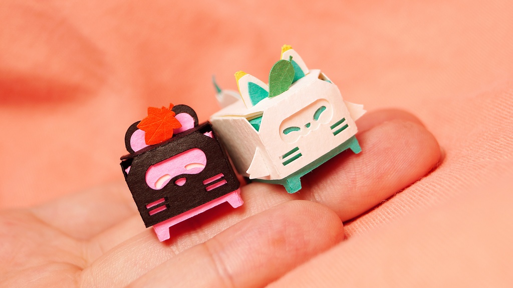 はこねこ たぬき くろピンク