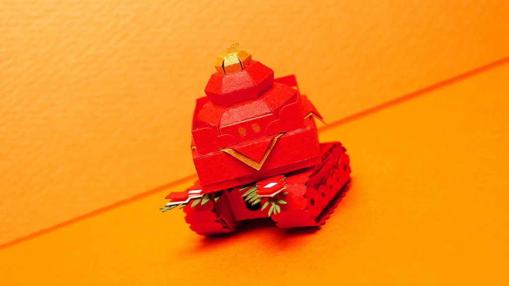 【鏡餅戦車型ペーパークラフト】ンモチ NO.4
