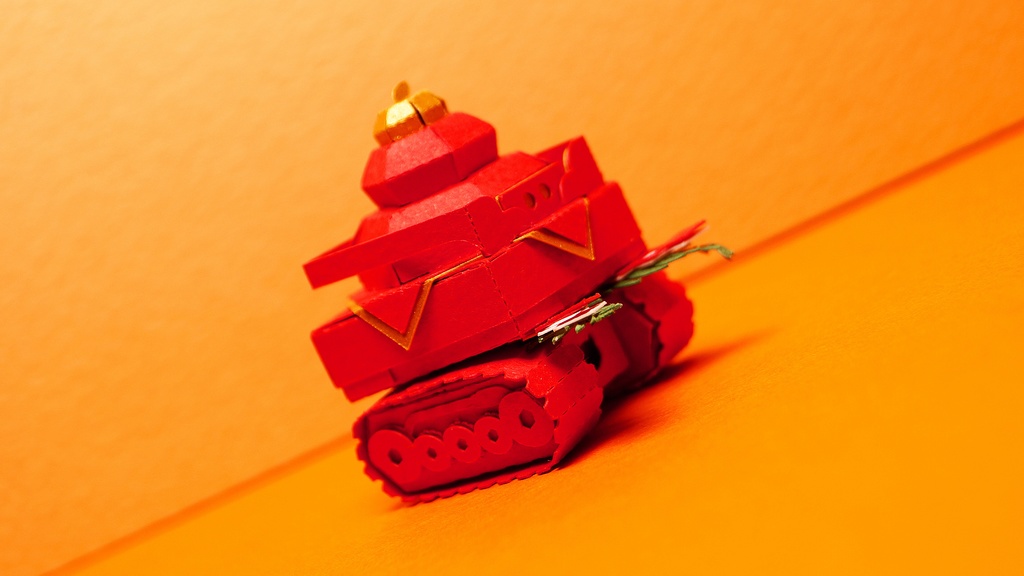 【鏡餅戦車型ペーパークラフト】ンモチ NO.4