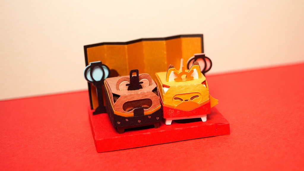 はこねこ ひなまつり たぬきときつね