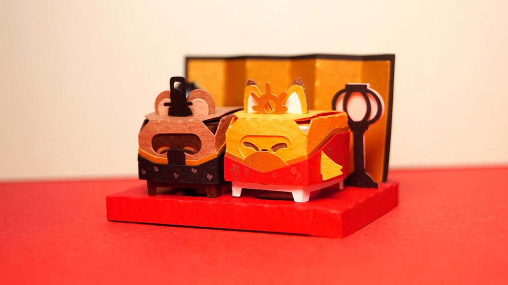 はこねこ ひなまつり たぬきときつね