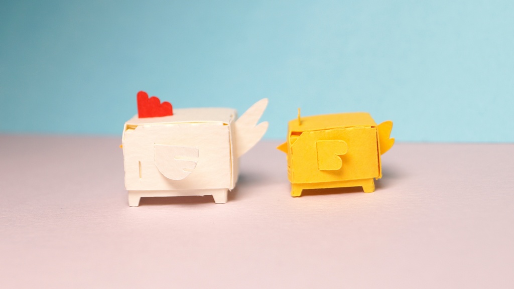 はこねこ にわとりのおやこ