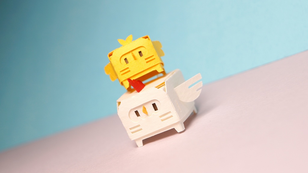 はこねこ にわとりのおやこ