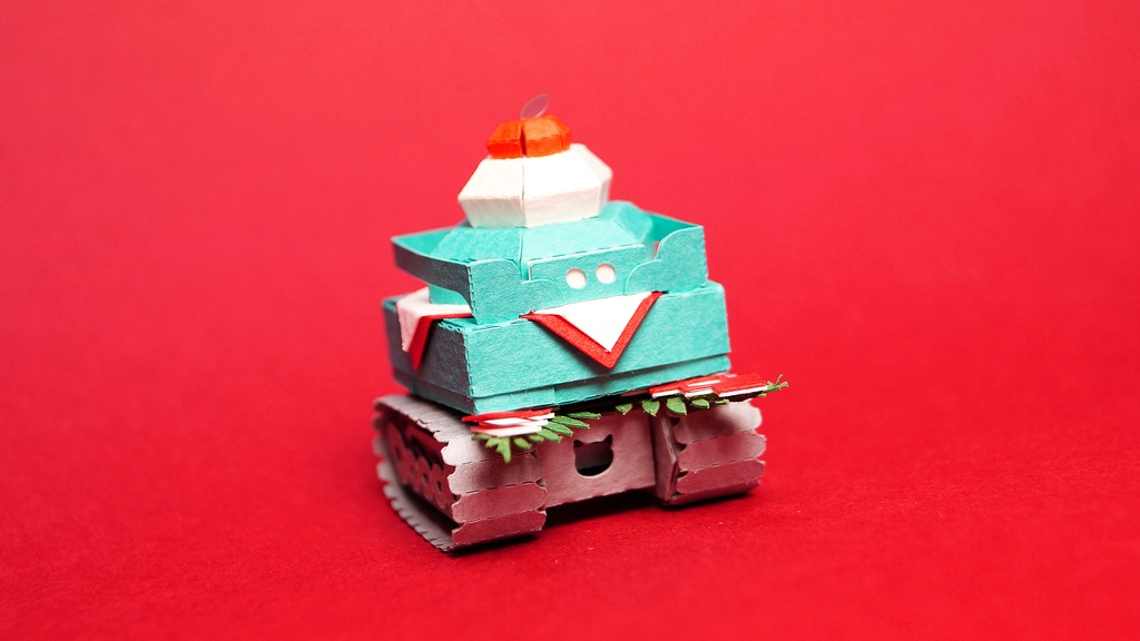 【鏡餅戦車型ペーパークラフト】ンモチ NO.5