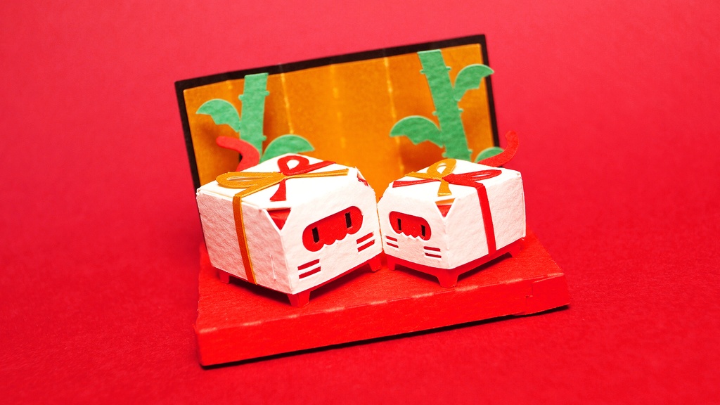 はこねこ 水引 はなむすびのおやこ