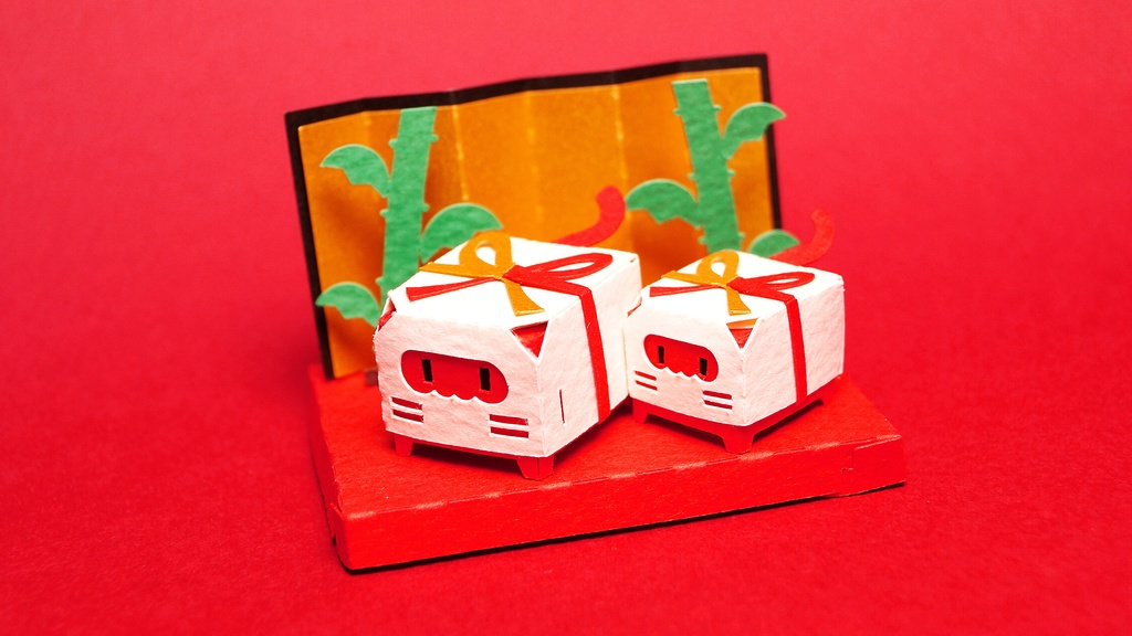 はこねこ 水引 はなむすびのおやこ