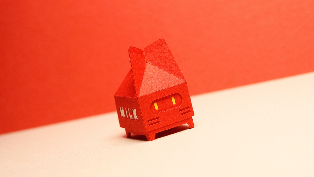 はこねこ ぎゅうにゅうパック あか