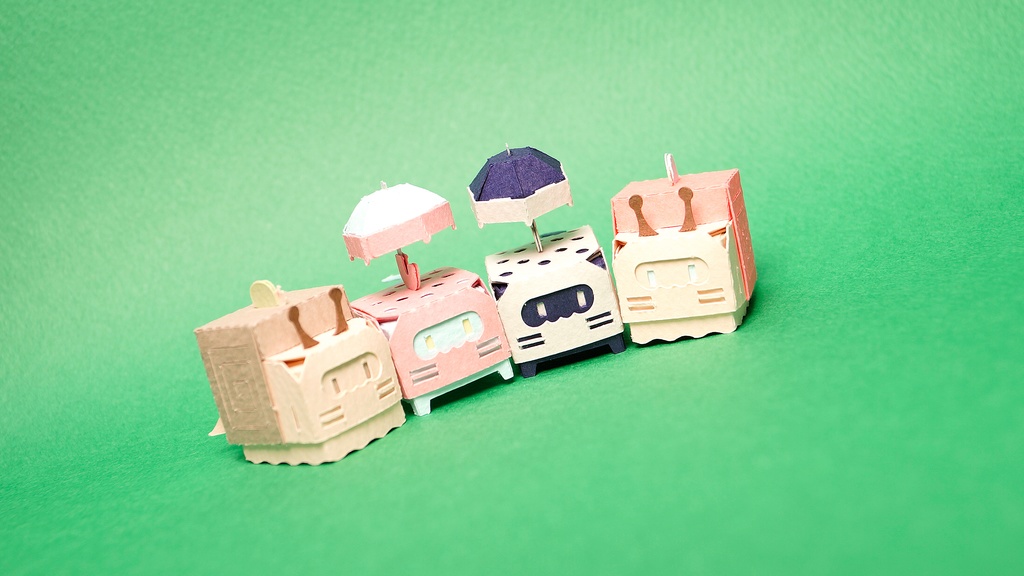 はこねこ あめのひ はいむらさき