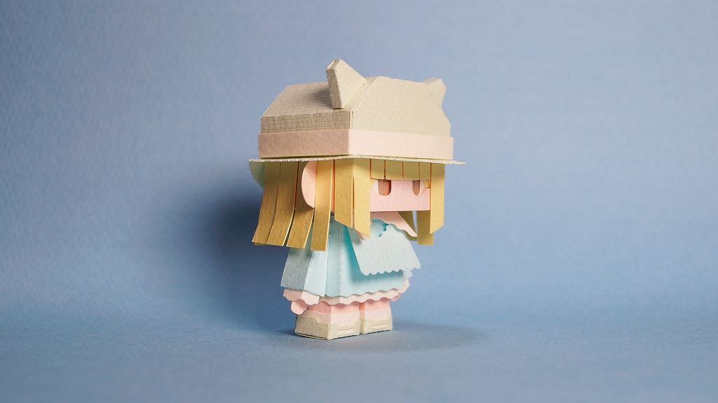 メチャミカ むぎわらぼうし-2【ミカちゃん型ペーパークラフト】