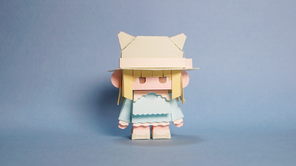 メチャミカ むぎわらぼうし-2【ミカちゃん型ペーパークラフト】