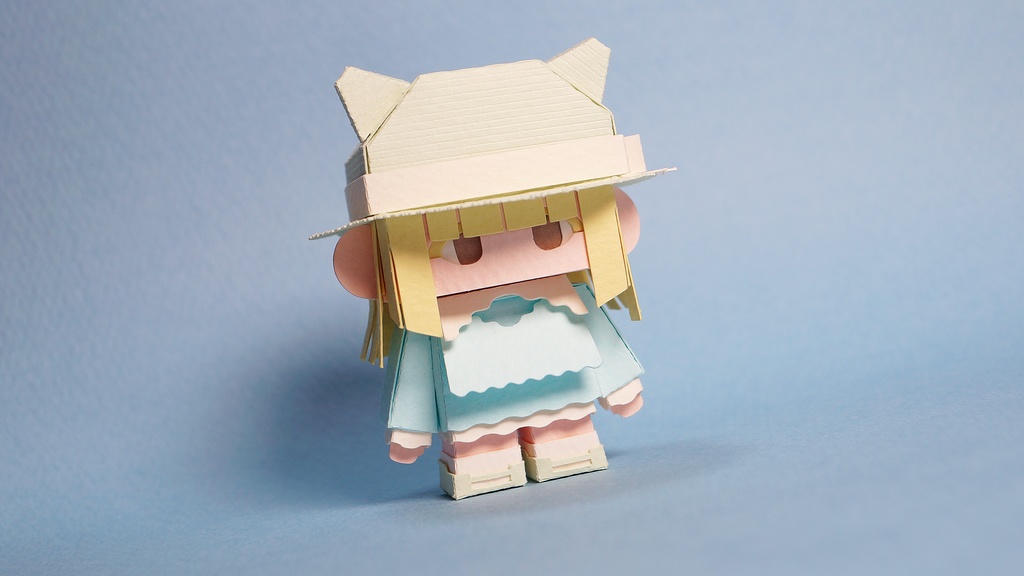 メチャミカ むぎわらぼうし-2【ミカちゃん型ペーパークラフト】