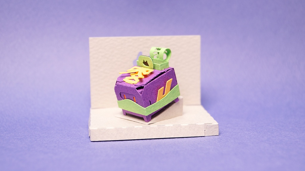 はこねこ スニーカー PURPLE×GREEN