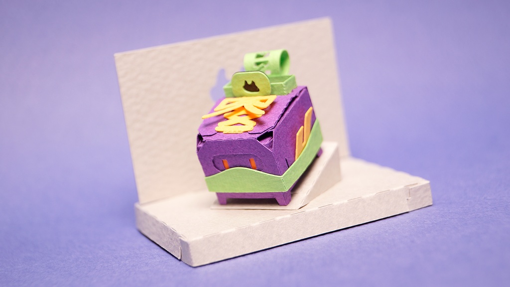 はこねこ スニーカー PURPLE×GREEN
