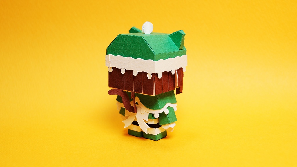 メチャミカ サンタクロース-2【ミカちゃん型ペーパークラフト】