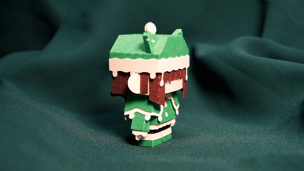 メチャミカ サンタクロース-2【ミカちゃん型ペーパークラフト】