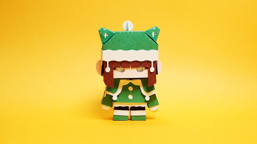 メチャミカ サンタクロース-2【ミカちゃん型ペーパークラフト】