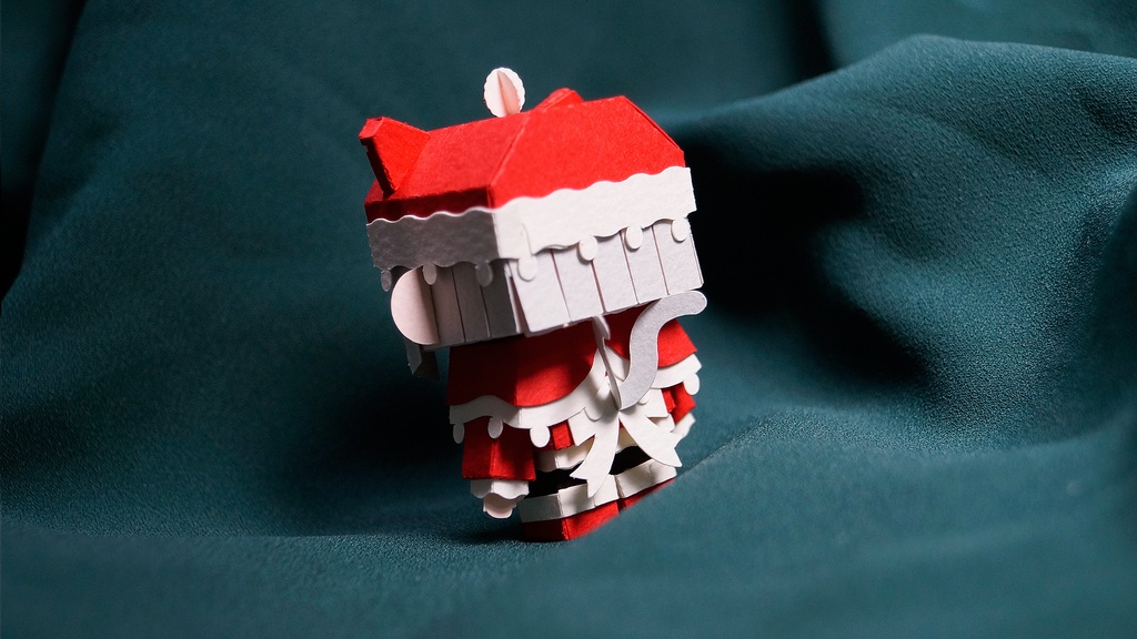 メチャミカ サンタクロース-1【ミカちゃん型ペーパークラフト】