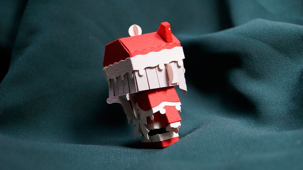 メチャミカ サンタクロース-1【ミカちゃん型ペーパークラフト】