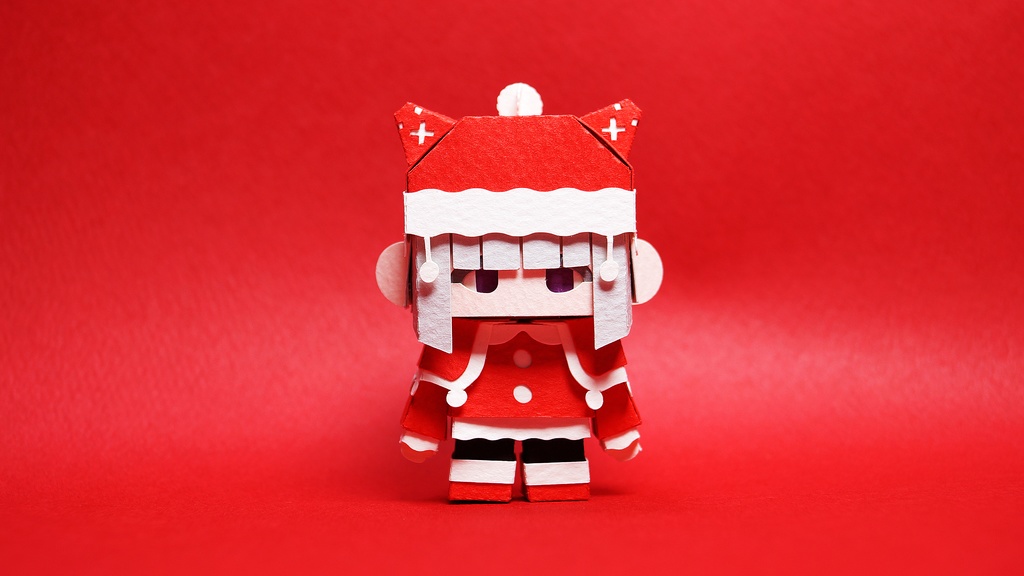 メチャミカ サンタクロース-1【ミカちゃん型ペーパークラフト】