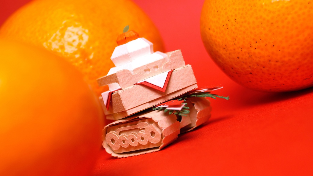 【鏡餅戦車型ペーパークラフト】ンモチ NO.6