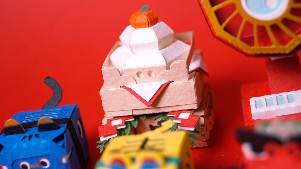 【鏡餅戦車型ペーパークラフト】ンモチ NO.6