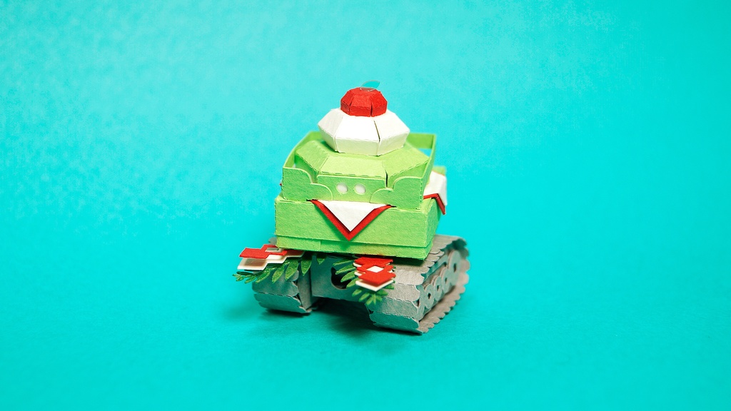 【鏡餅戦車型ペーパークラフト】ンモチ NO.6