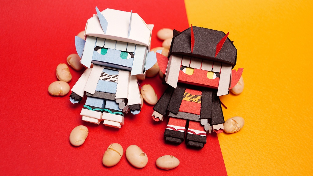 メチャミカ おに-1【ミカちゃん型ペーパークラフト】