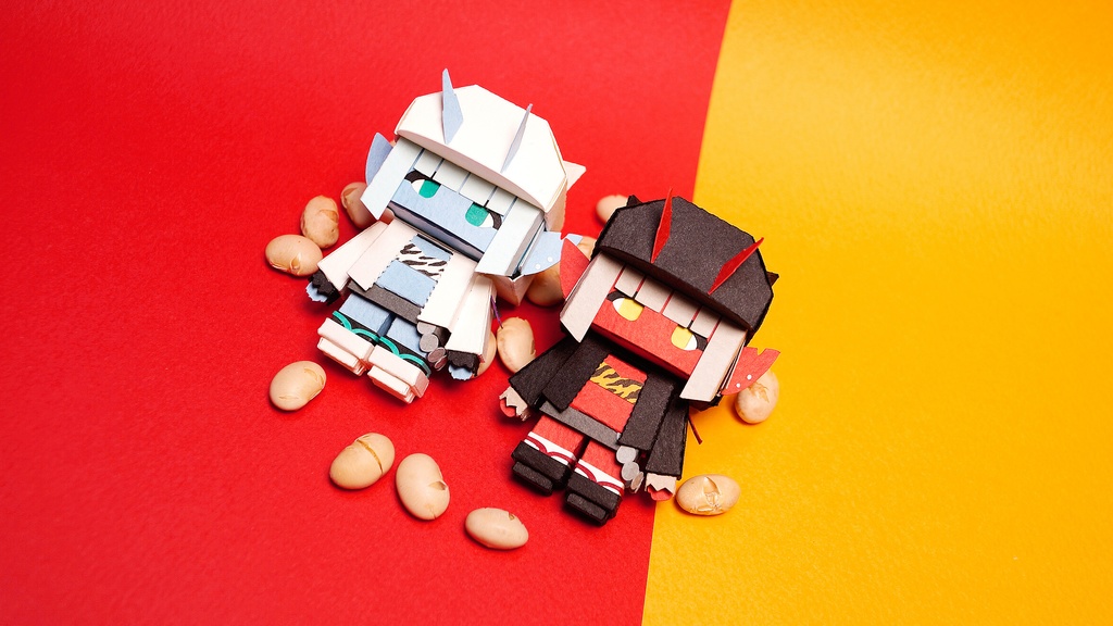 メチャミカ おに-1【ミカちゃん型ペーパークラフト】