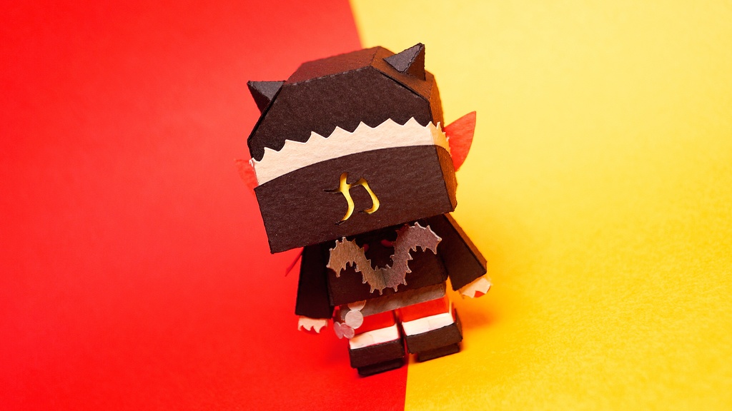 メチャミカ おに-1【ミカちゃん型ペーパークラフト】