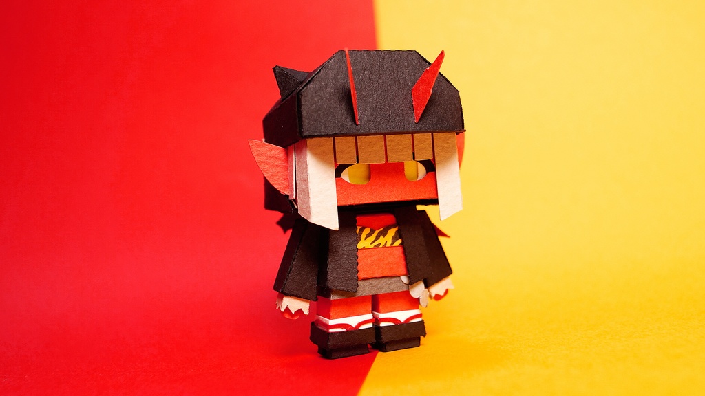 メチャミカ おに-1【ミカちゃん型ペーパークラフト】