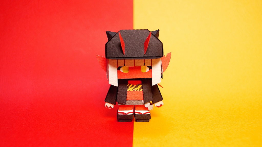 メチャミカ おに-1【ミカちゃん型ペーパークラフト】