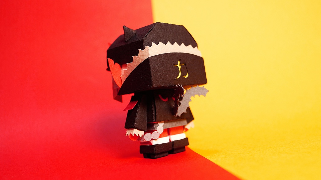 メチャミカ おに-1【ミカちゃん型ペーパークラフト】