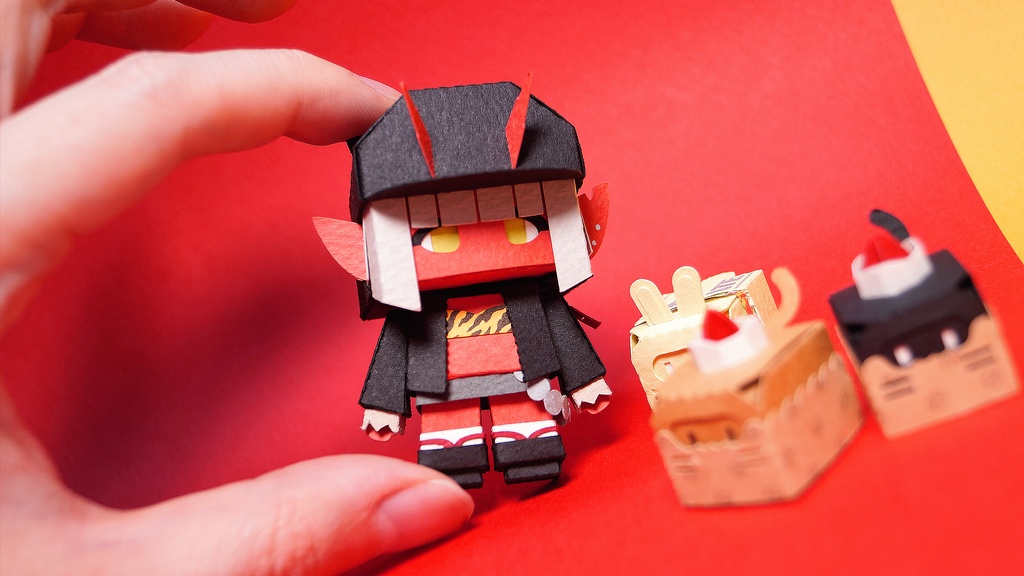 メチャミカ おに-2【ミカちゃん型ペーパークラフト】