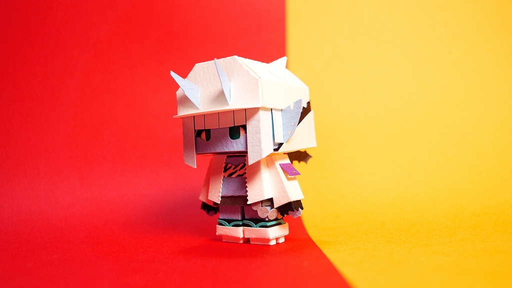 メチャミカ おに-2【ミカちゃん型ペーパークラフト】