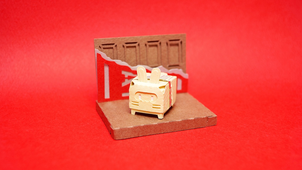 はこねこ　チョコうさぎ　ミモザ