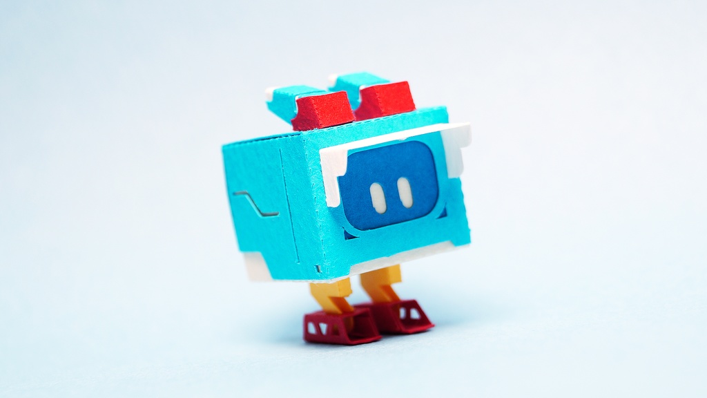 キュブロ No.8【うさぎ型メカペーパークラフト】