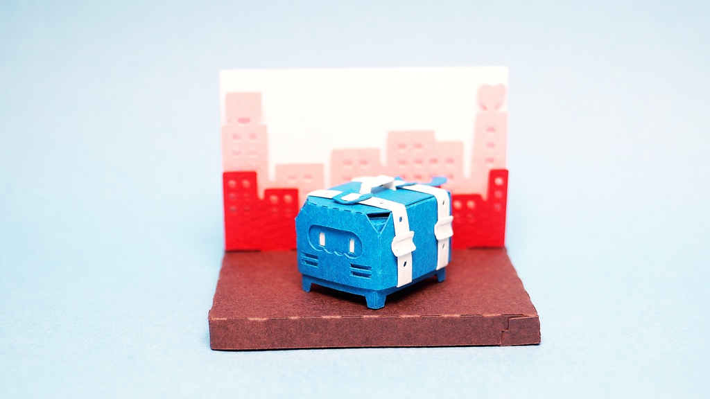 はこねこ トランク あお